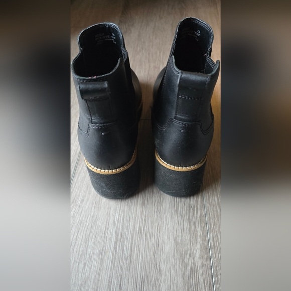 Cole Haan Black Zerogrand Chelsea Boot Tan Trim Platform Boots Booties Size 7 - Picture 4 of 8